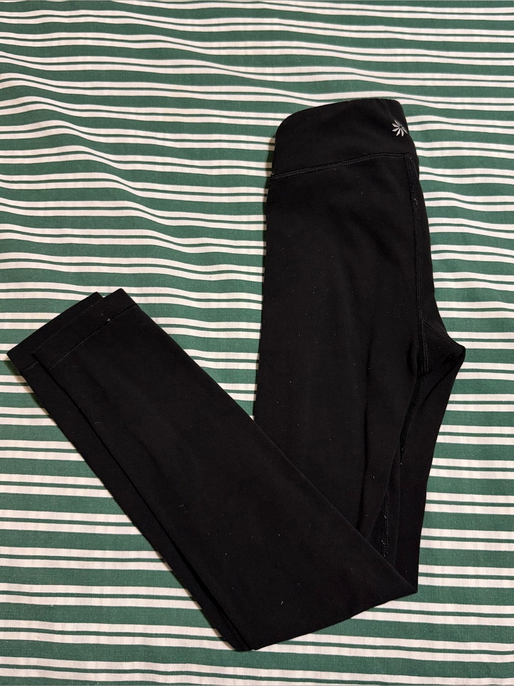 Athleta Girls Black Kids Leggings with Small Reflective Logo